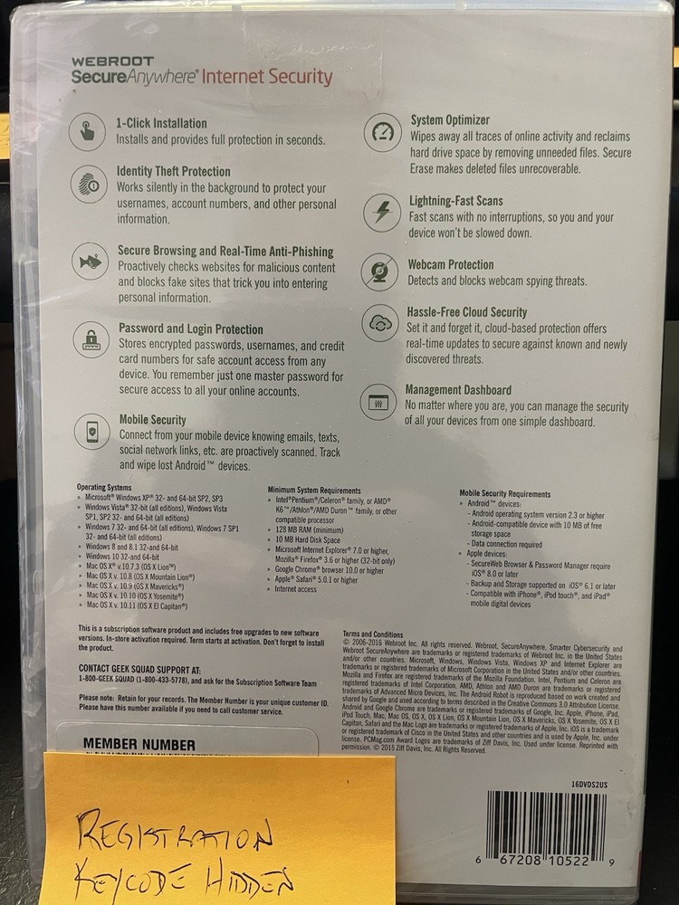 Webroot Secure Anywhere Unopened / Sealed