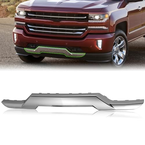 Chrome Front Bumper Skid Plate Panel Lower Cover Face Bar Compatible with 2016