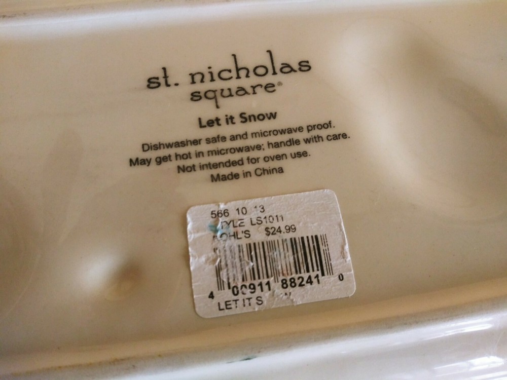 St Nicholas Square 2010 Let It Snow Dashing Through The Snow Rectangular Platter