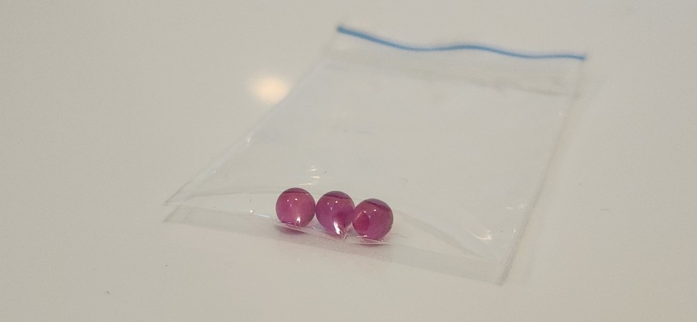 4mm Ruby Pearl Lab Made High Temp (Pack of 3) - Quick Ship