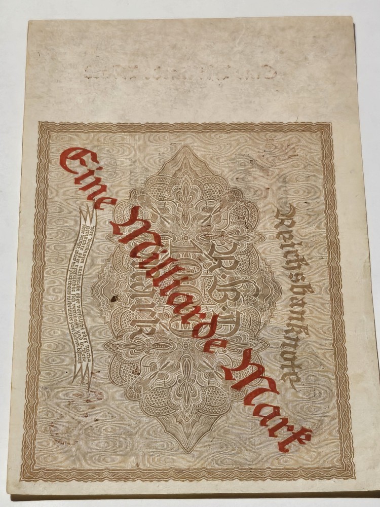 Germany banknote. Weimar. 1 Billion Banknote Bill