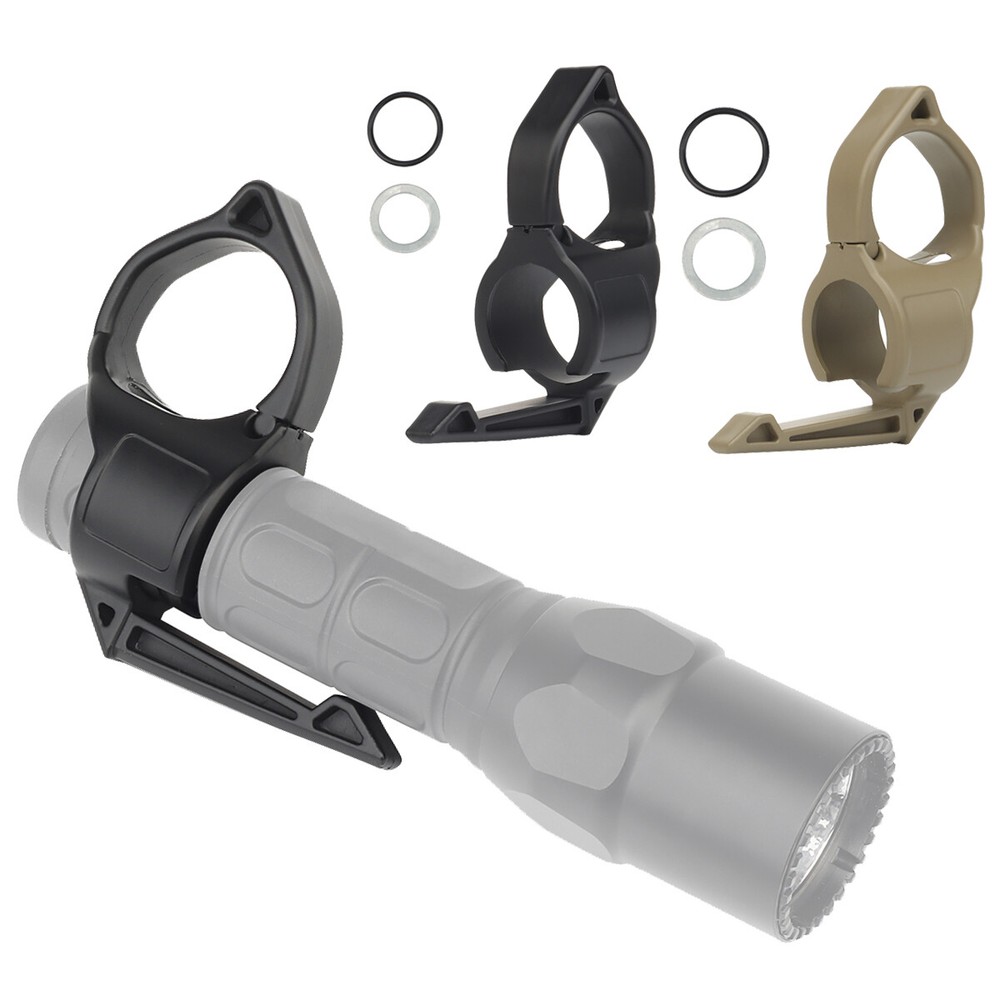 Tactical Flashlight Ring Portable Lightweight Flashlight Holder with Pocket Clip