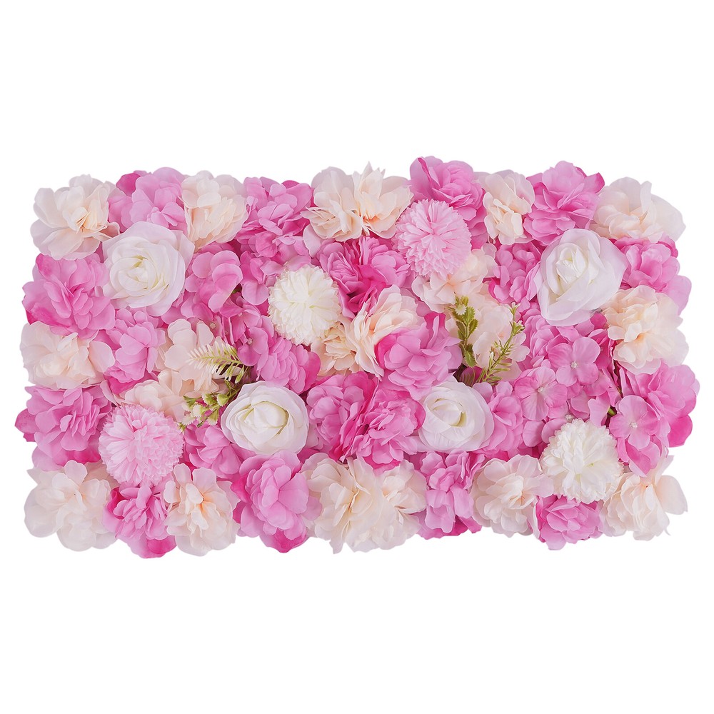 12PCS 15*15in Artificial 3D Flower Wall Panel Wedding Backdrop Wall Decor Pink