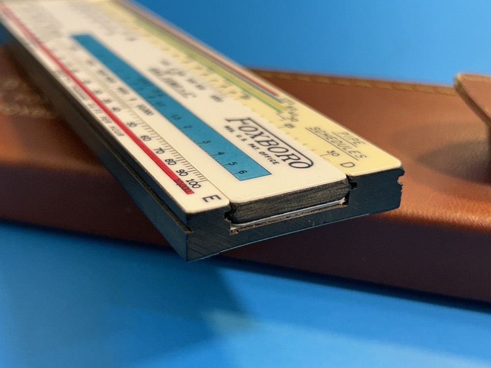 Foxboro Flow Slide Rule In Leather Case