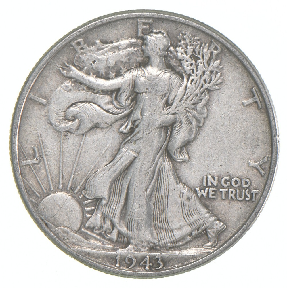 1943 XF Walking Liberty Half Dollar 90% Silver