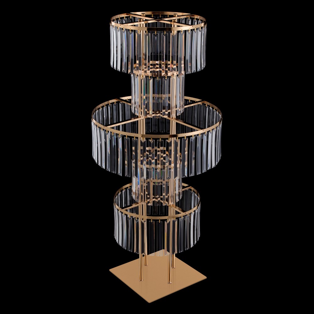 Five-Tier Crystal Flower Stand - Modern Electroplated Iron Display Rack US