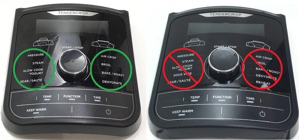 Ninja FD402 FD401 (8 SETTINGS) FACEPLATE TOUCH BUTTON CONTROL PANEL W/ DIAL OEM