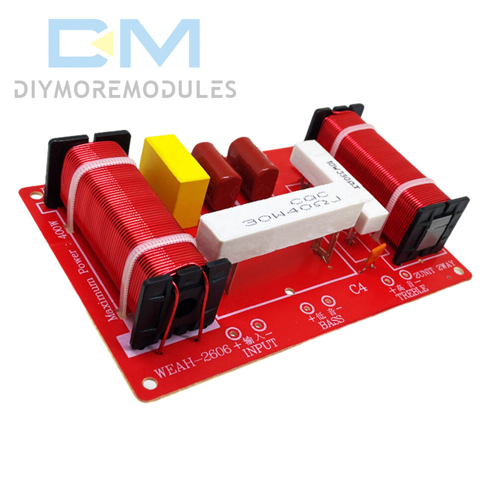 Adjustable 2 Way Crossover Filter Universal Audio Speaker Frequency Divider 400W