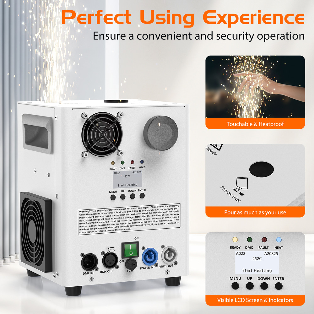 1200W Cold Spark Machine Stage Effect Firework Machine DMX Event Party Wedding