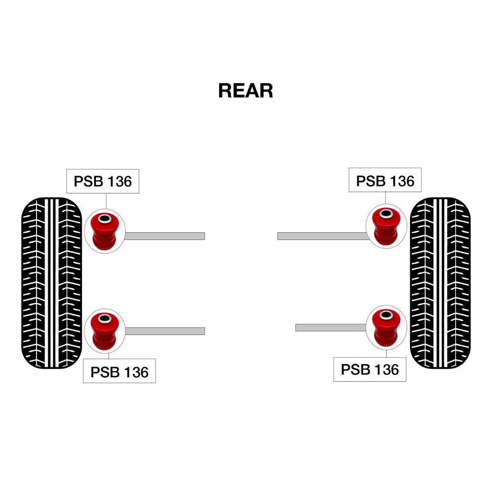 4x Toyota Celica (90-99) Rear Lateral Arm - Outer Polyurethane Bushing Kit