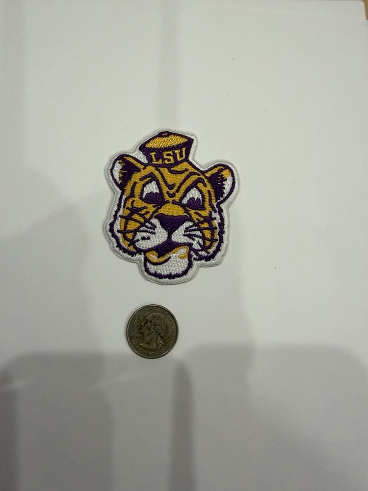 LSU TIGERS IRON On Embroidered PATCH 3”x 2.75”