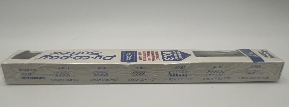 Softex Vintage Py-Co-Pay Toothbrush/Rubber Simulator Full Size 3 Row Blue