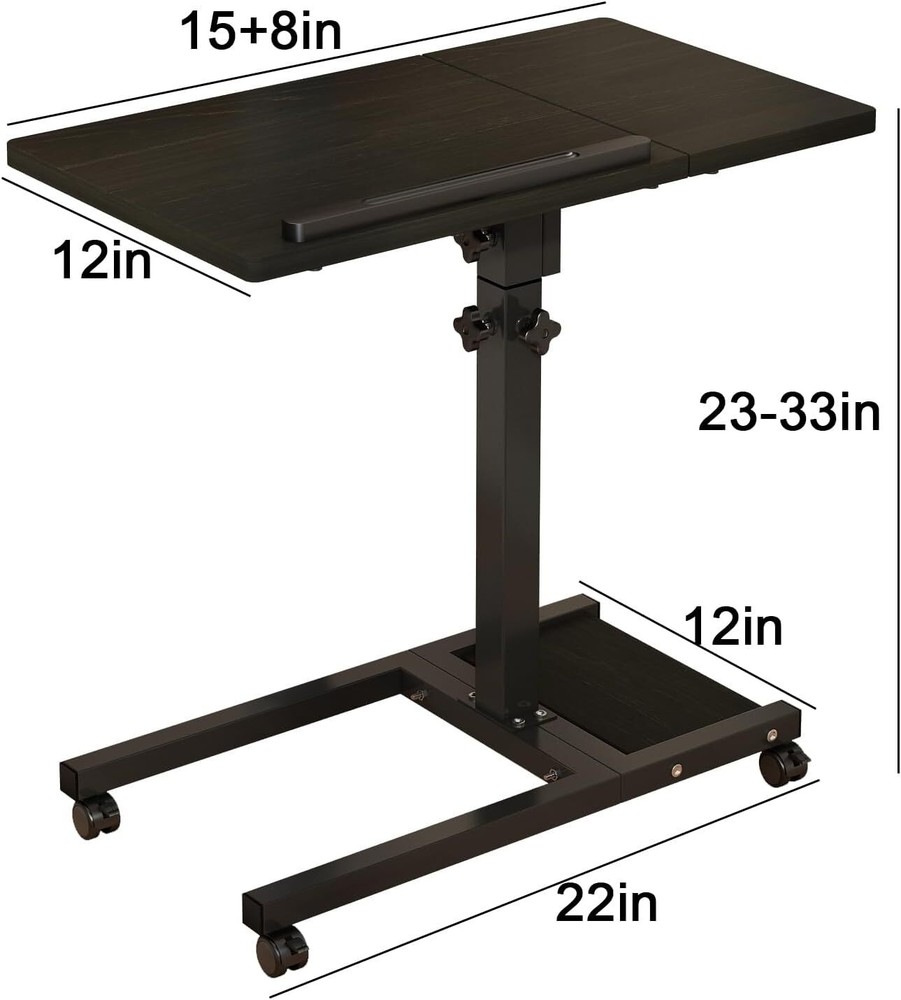 Laptop Desk Bed Stand for Portable Overbed Bedside Black
