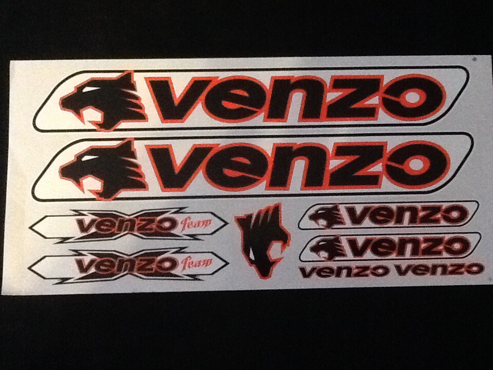 Venzo Stickers  Set  Black, Orange & White.