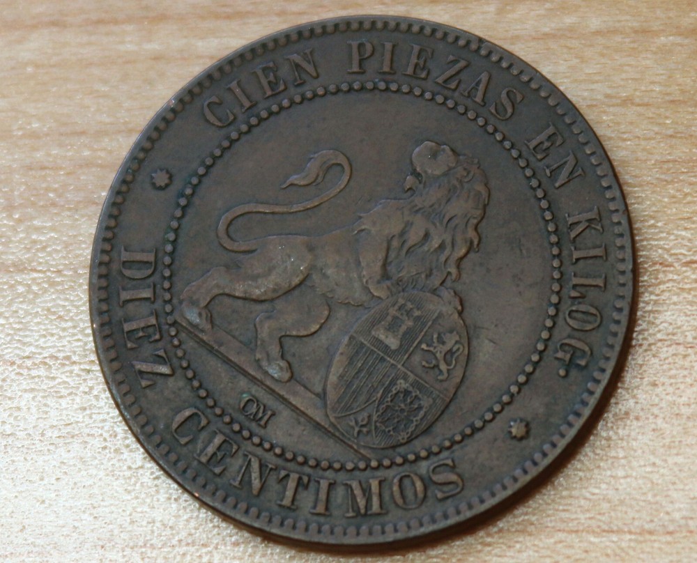 1870 Spain 10 Centimos