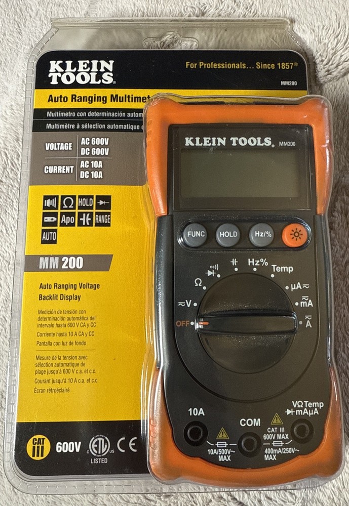 Klein Tools MM200 600v Auto Ranging Multimeter New Oop