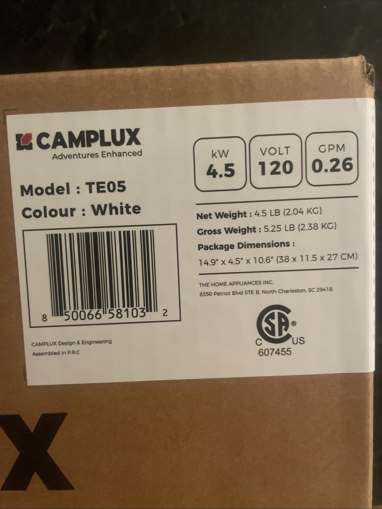 Camplux Tankless Water Heater