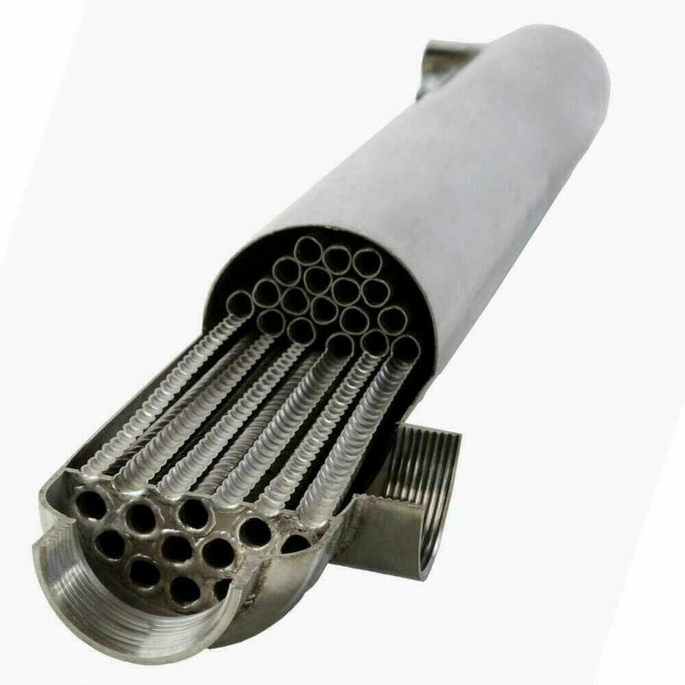 Titanium Swimming Pool Heat Exchanger 85kBtu Same Side 1" + 3/4"FPT Mariculture