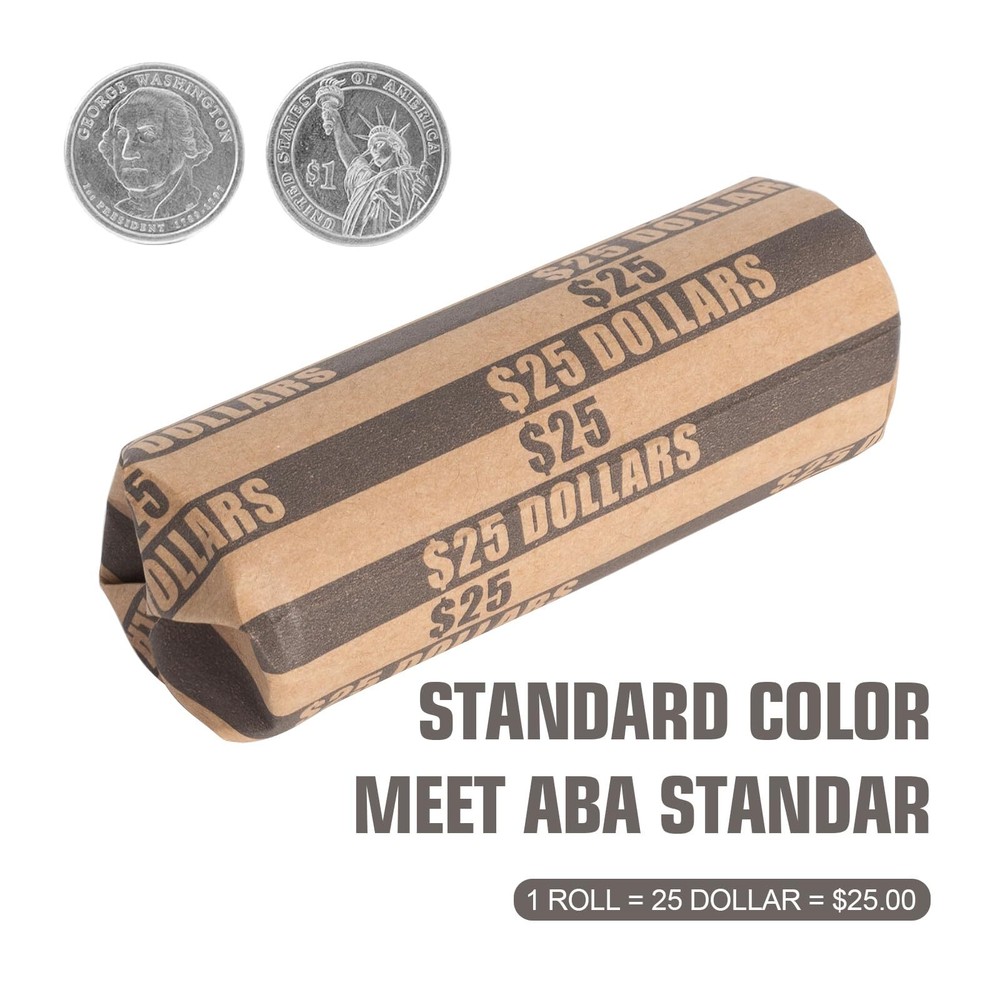 Dollar Coin Wrappers Dollars Only Flat Dollar Rolls 110PCS