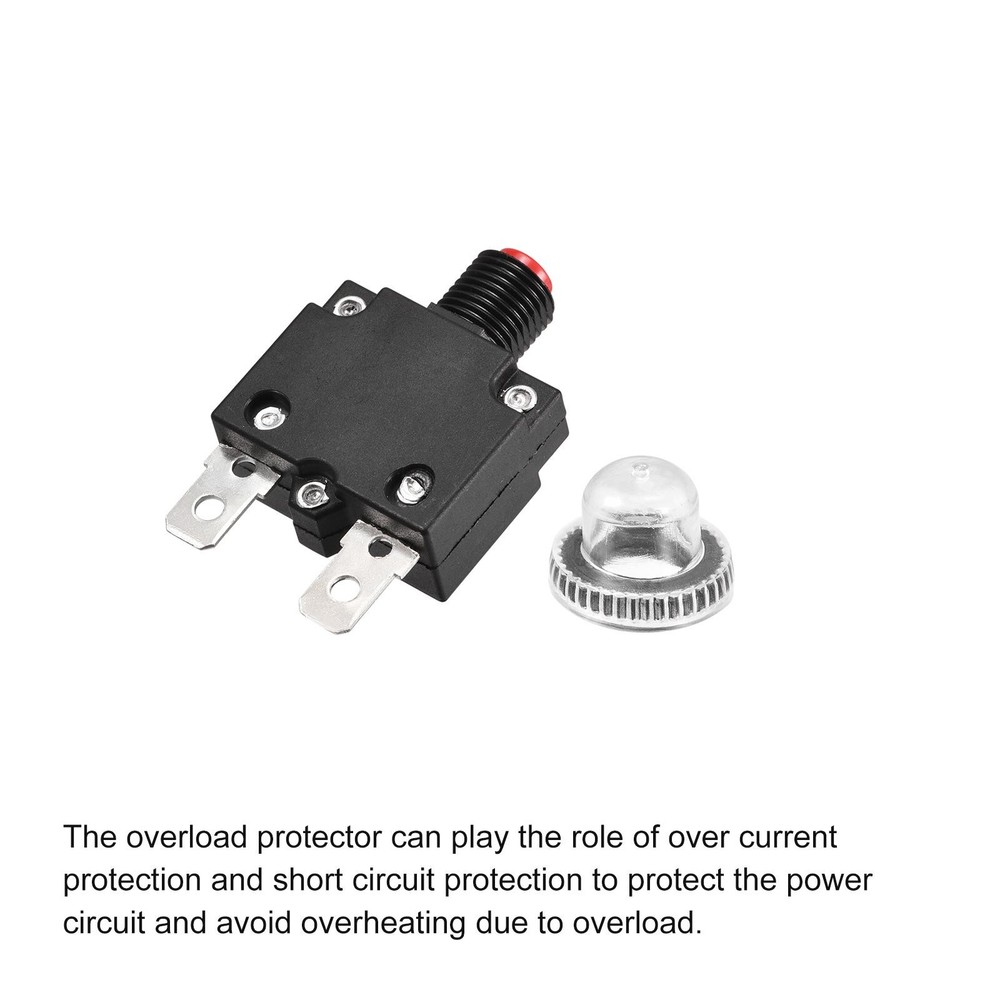 Circuit Overload Protector 25A Push Button with Waterproof Caps 1pcs