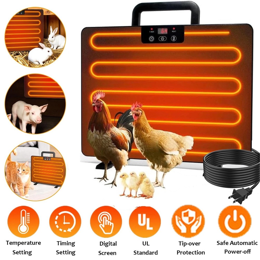 Chicken Brooder Heater 200W Heating Radiant Chicken Coop Pet Cat Dog Warmer