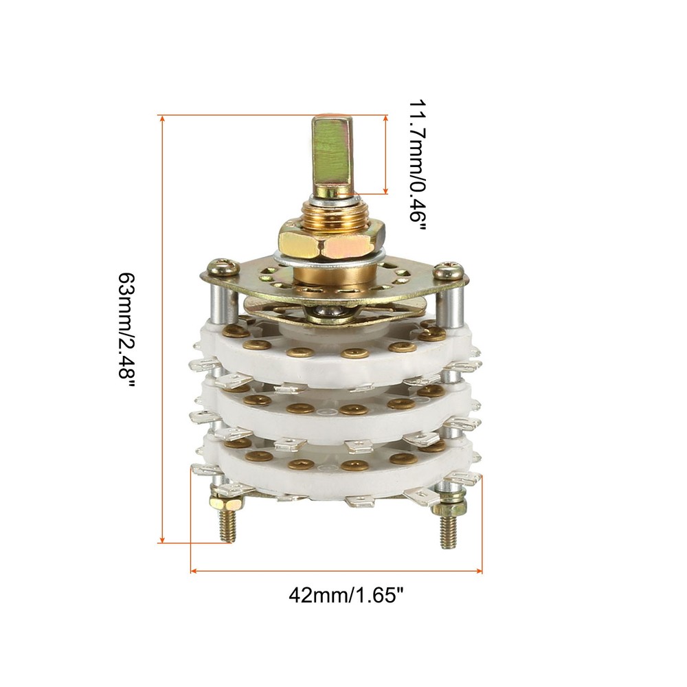 Band Selector Rotary Switch Knob 6P5T 6 Pole 5 Throw 3 Deck