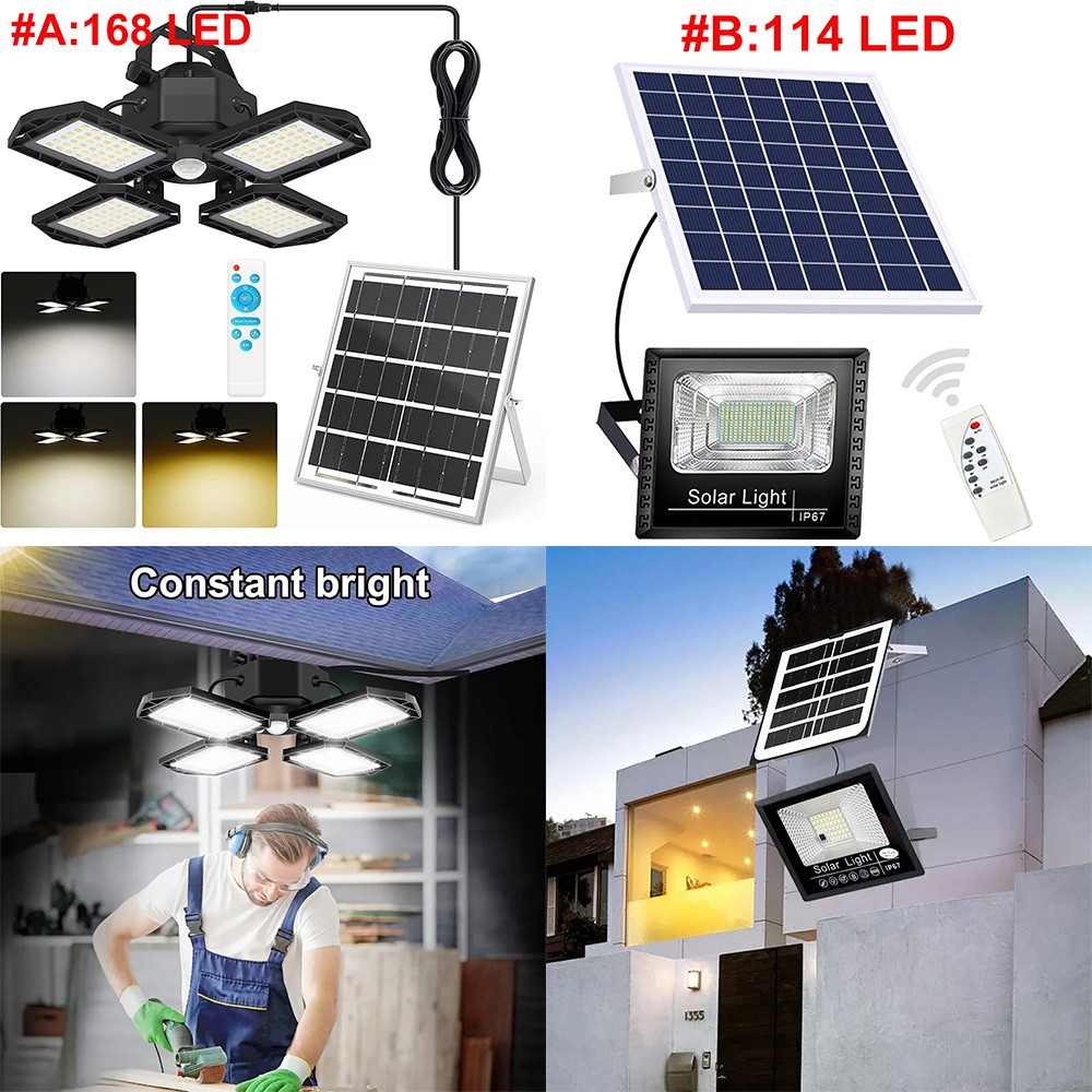 168LED Solar Pendant Light Outdoor Indoor Solar Powered Motion Sensor Shed Light