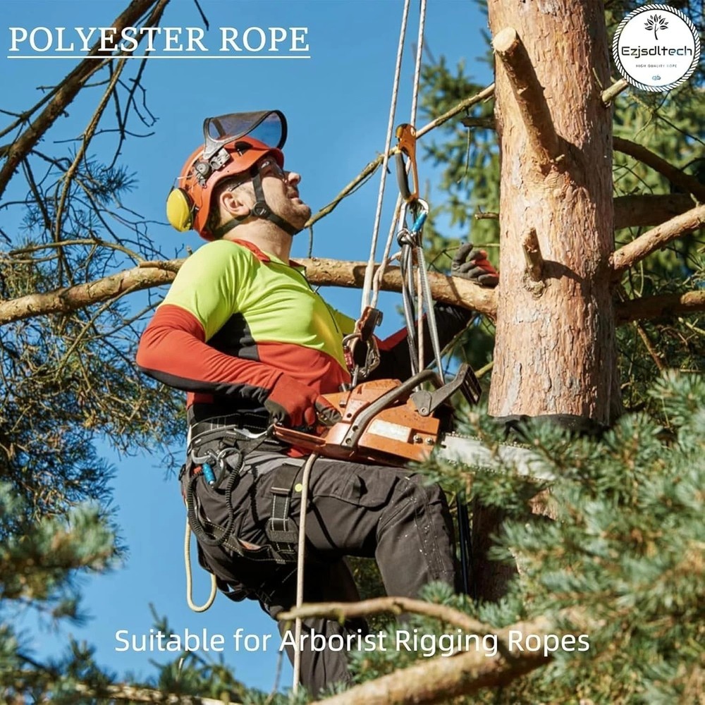 "Durable 1/2" x 150ft Arborist Rope for Tree Work"