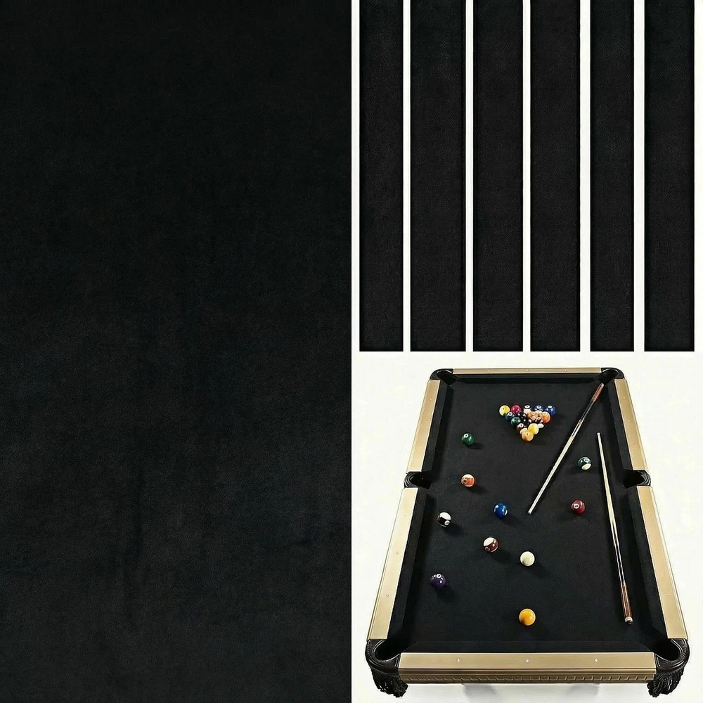 Professional Billiard Cloth Pool Table Felt Replacement Kit for Standard Black