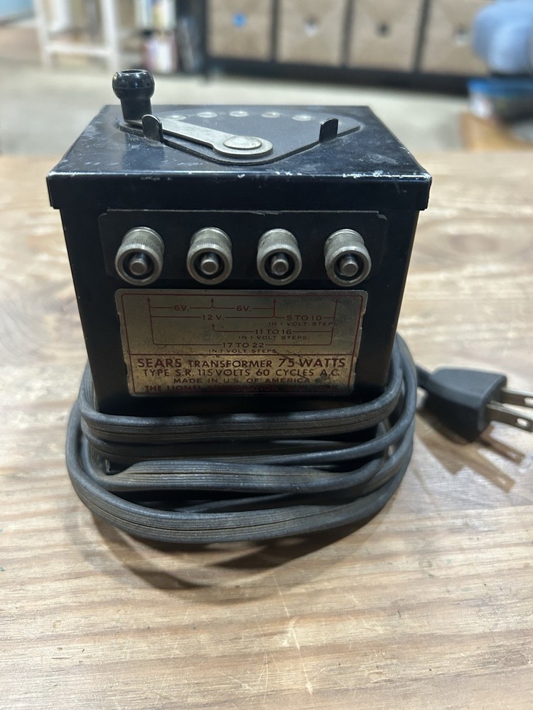 Lionel Type S. R. Sears Transformer 75 Watts