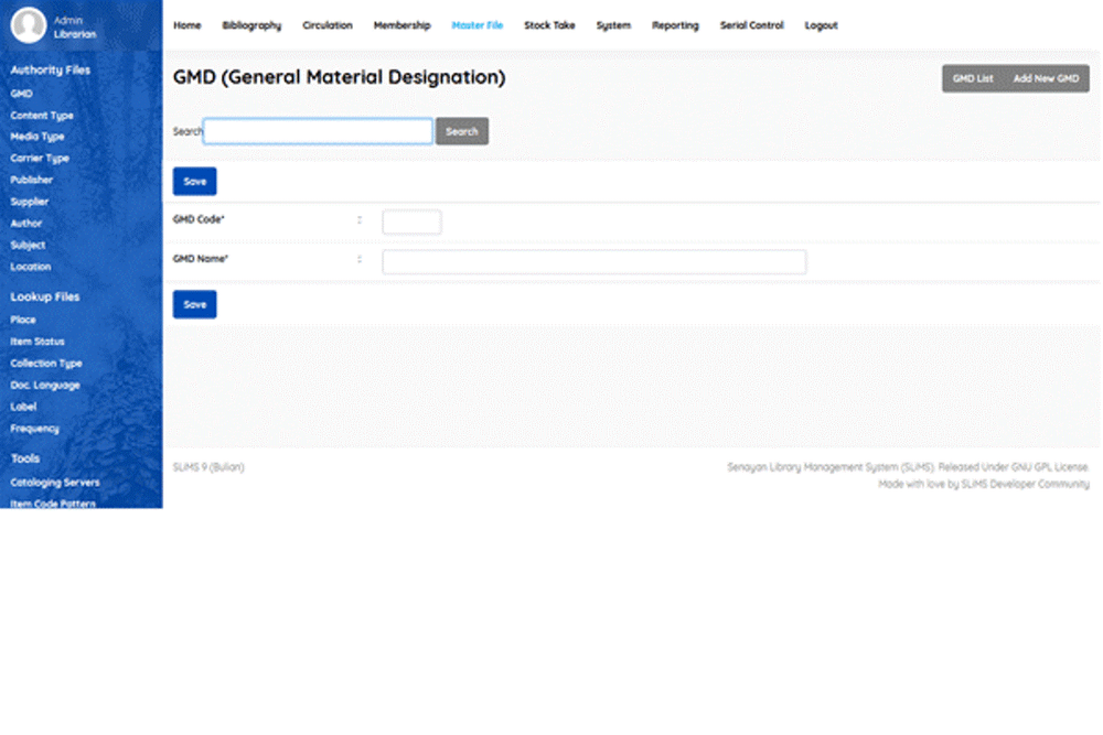 Library Management System Bibliography database Membership management