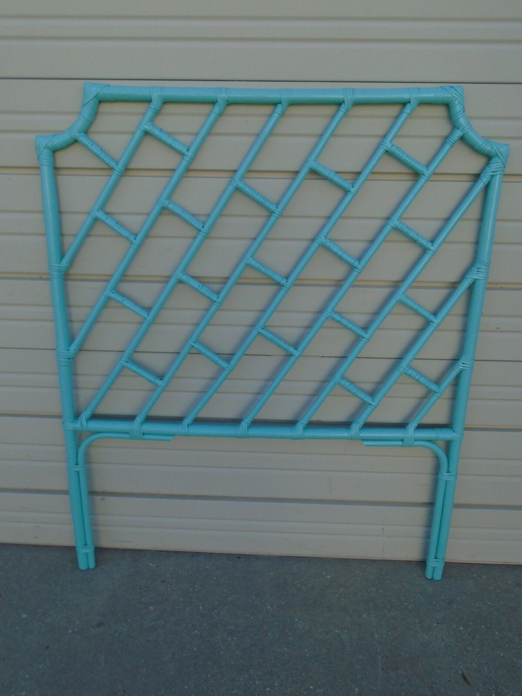 Fretwork Bamboo TWIN Size Headboard Rattan Hollywood Regency Chippendale Boho