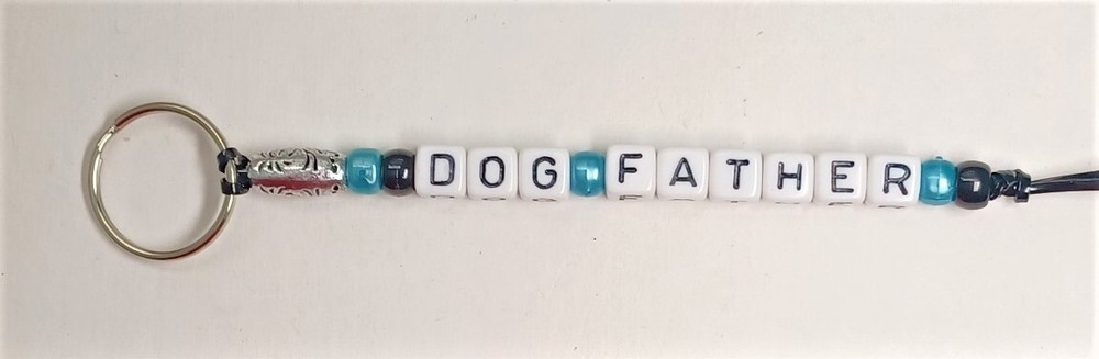 Beaded 7-inch Dog Father Keyring