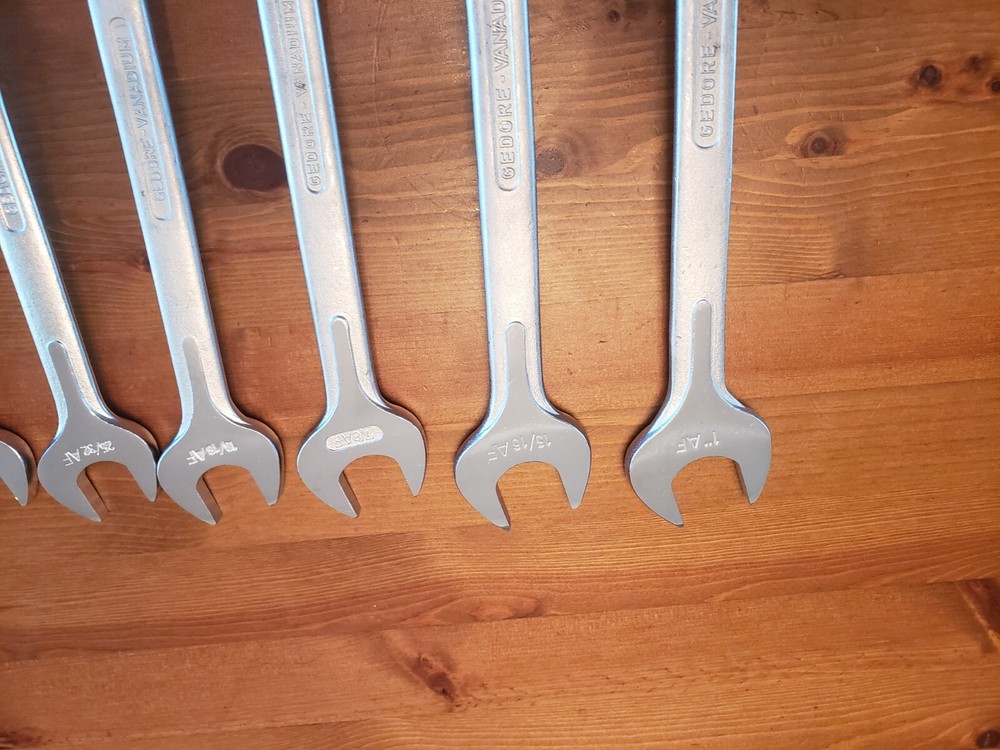 Gedore AF ring spanner and open wrench set with roll