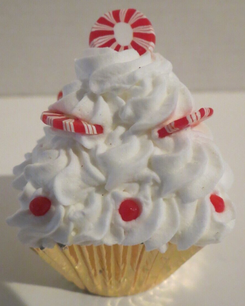Display Fake Faux Artificial Food - Mini Peppermint Candy Cupcake
