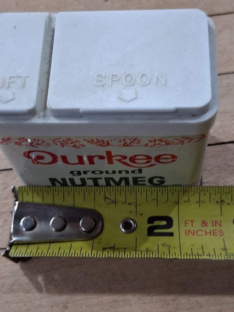 Durkee Ground Nutmeg Vintage Spice Tin Dual Lid Kitchen Container