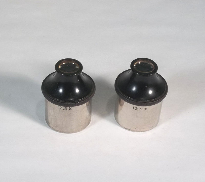 Vintage 12.5x Dissecting Stereo Microscope Ocular Lens Pair