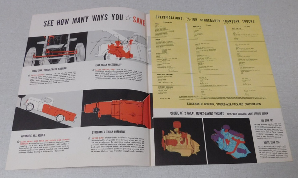 1960's Studebaker Transtar Trucks advertising brochure