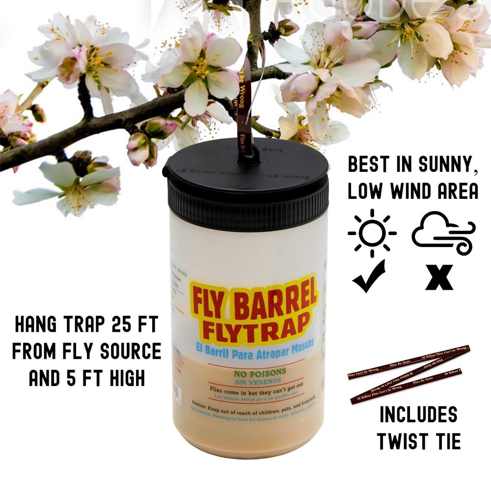 Flies Be Gone FLY BARREL Fly Trap - Reusable