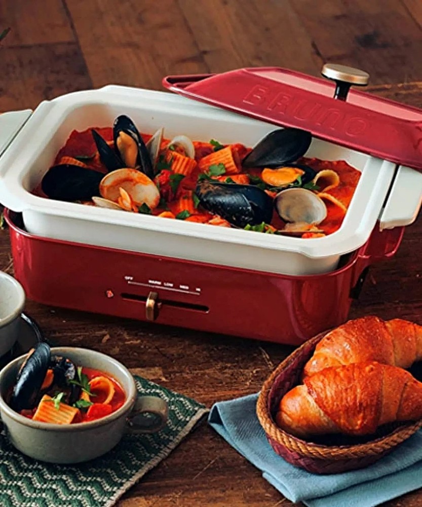 BRUNO Serra Mixed Coating Pot for Compact Hot Plate, BOE021-NABE
