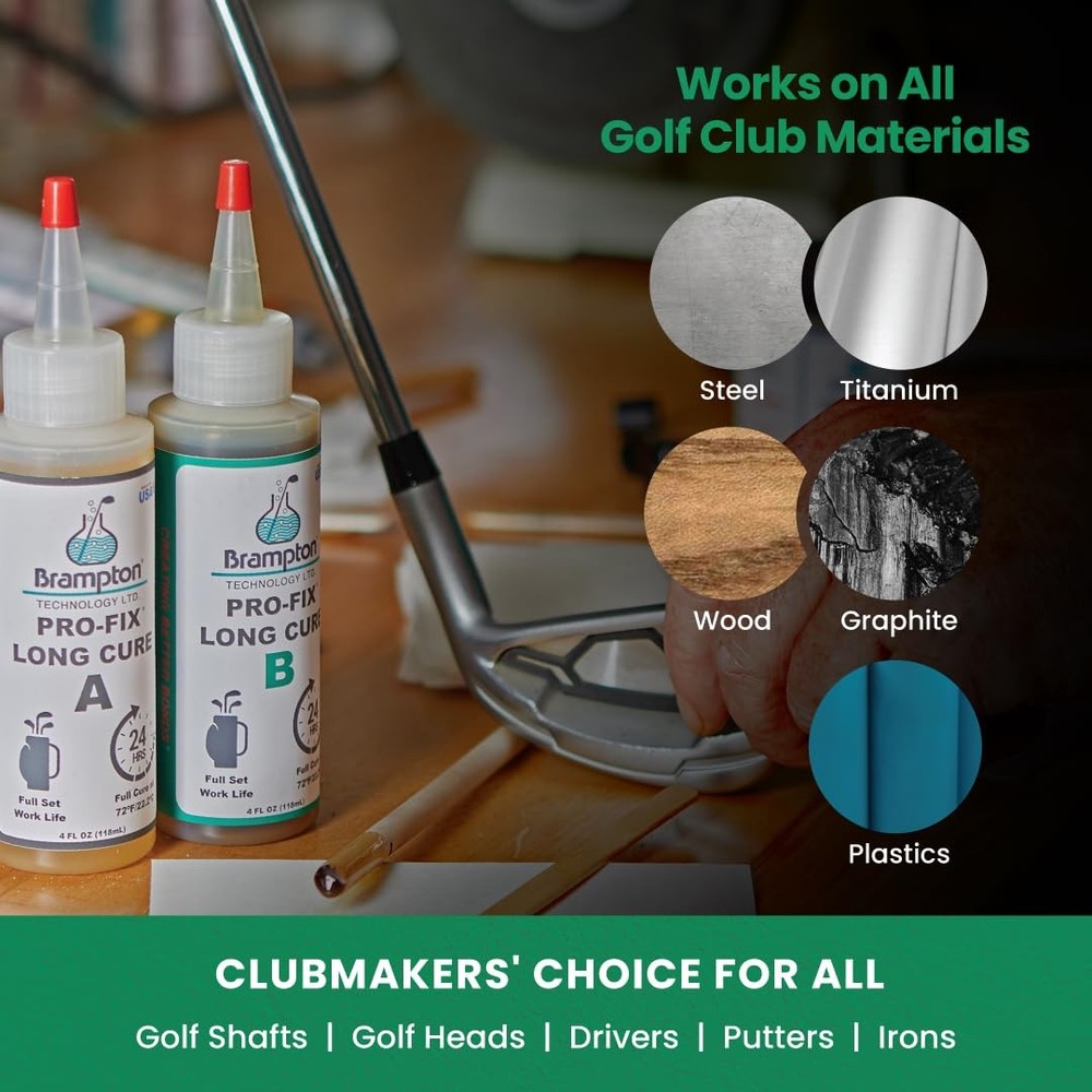 Brampton PRO-FIX Long Cure Golf Epoxy - Full Set Work Life - Extra Strength -...