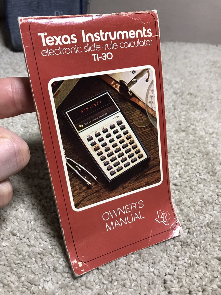 Texas Instruments TI-30 Electronic Calculator w/ Manual & Case Tested Vintage