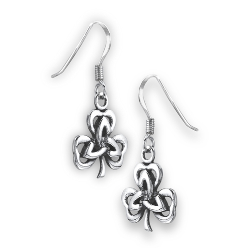 STERLING SILVER CELTIC SHAMROCK EARRING