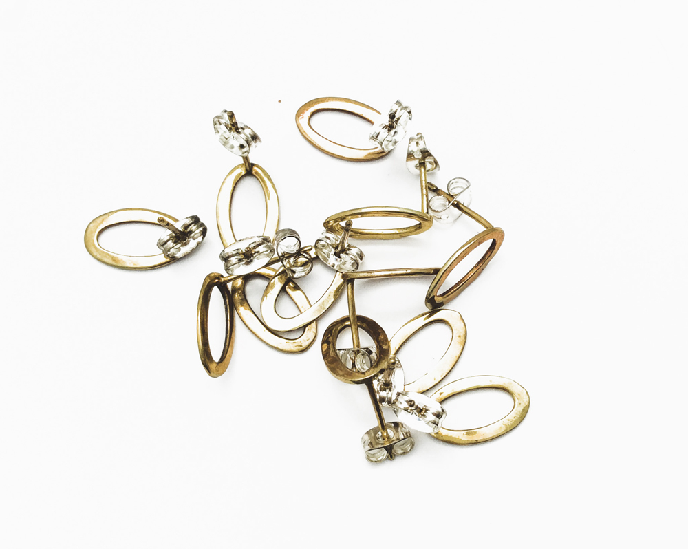 Solid Brass 14mm Oval Post Earwire Earring Findings • 6 Pair • 28660