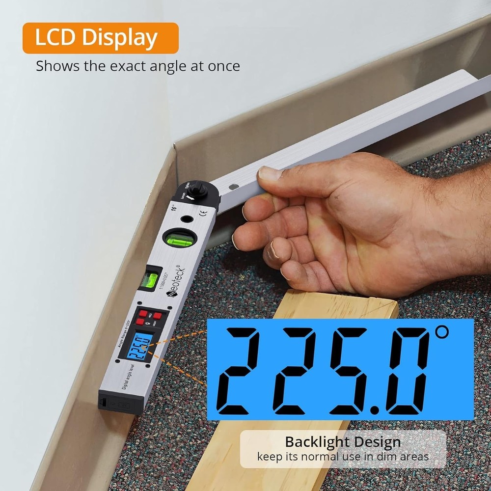 Lightweight Digital Angle Finder with Horizontal and Vertical Leveling Function