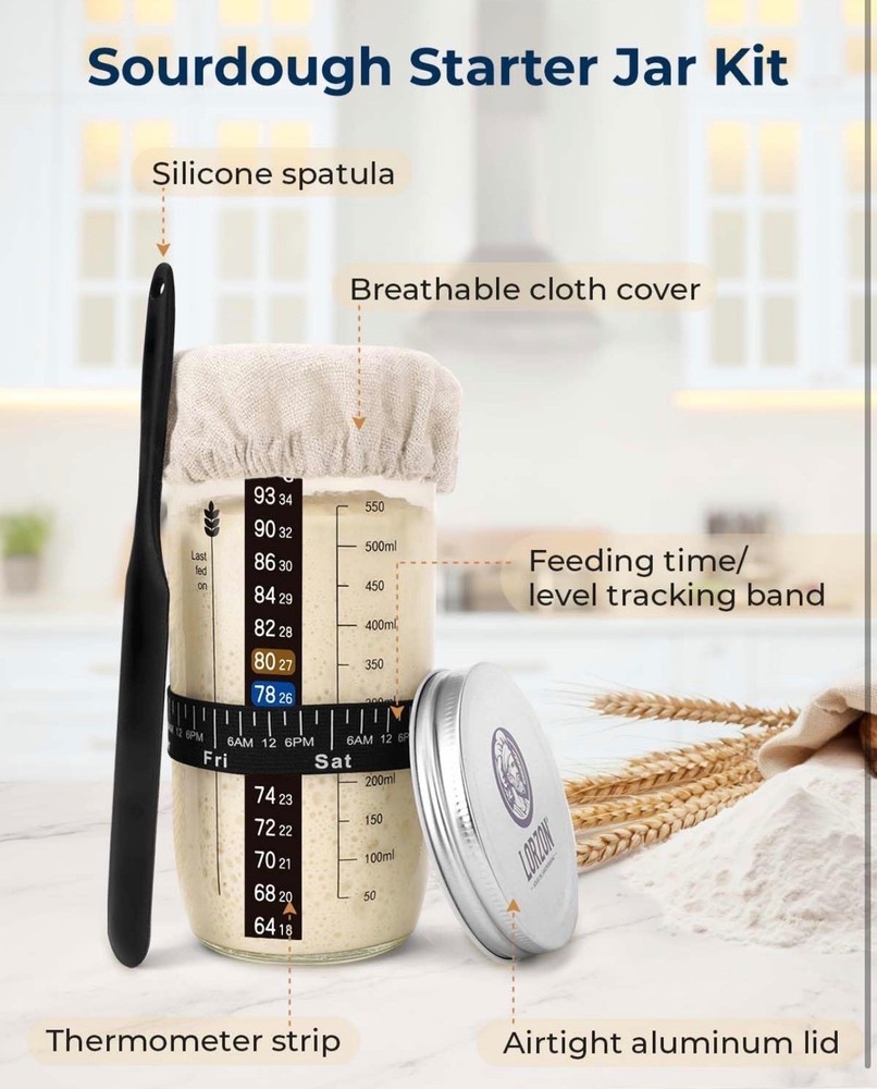 Sourdough Starter Kit Bread Proofing Basket Banneton Baking Tools Set