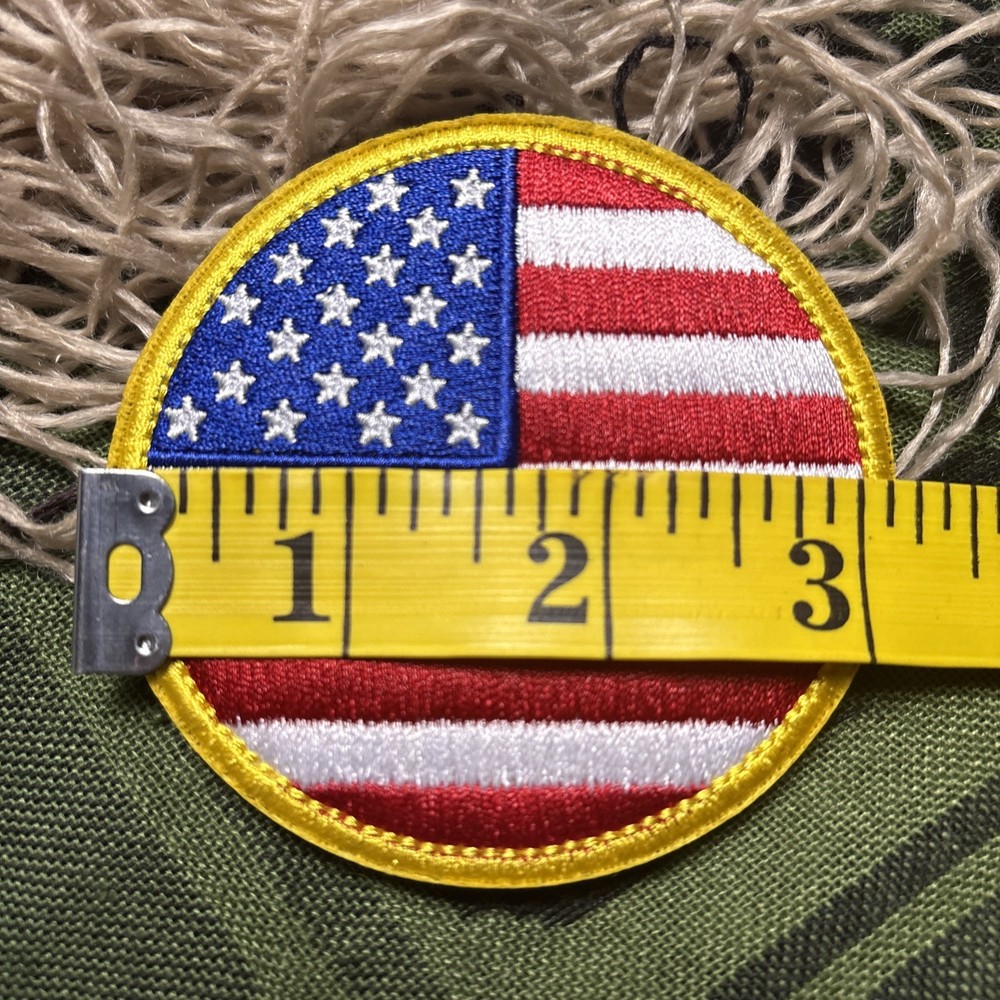 Round USA Patch ~3x3” Hook & loop Tactical Gear Patch