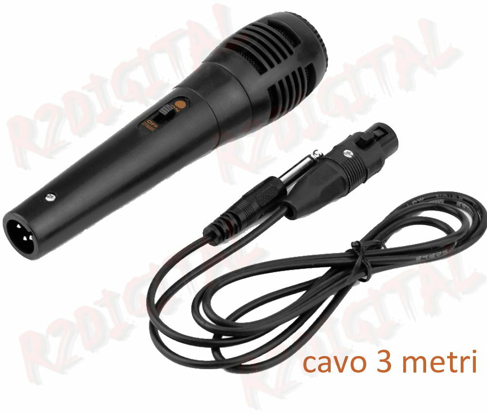 2x DYNAMIC HANDHELD WIRE KARAOKE MICROPHONE WITH VOICE SOUND SWITCH