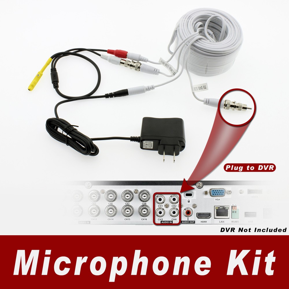 [150ft] Microphone Kit for Wisenet Surveillance Security