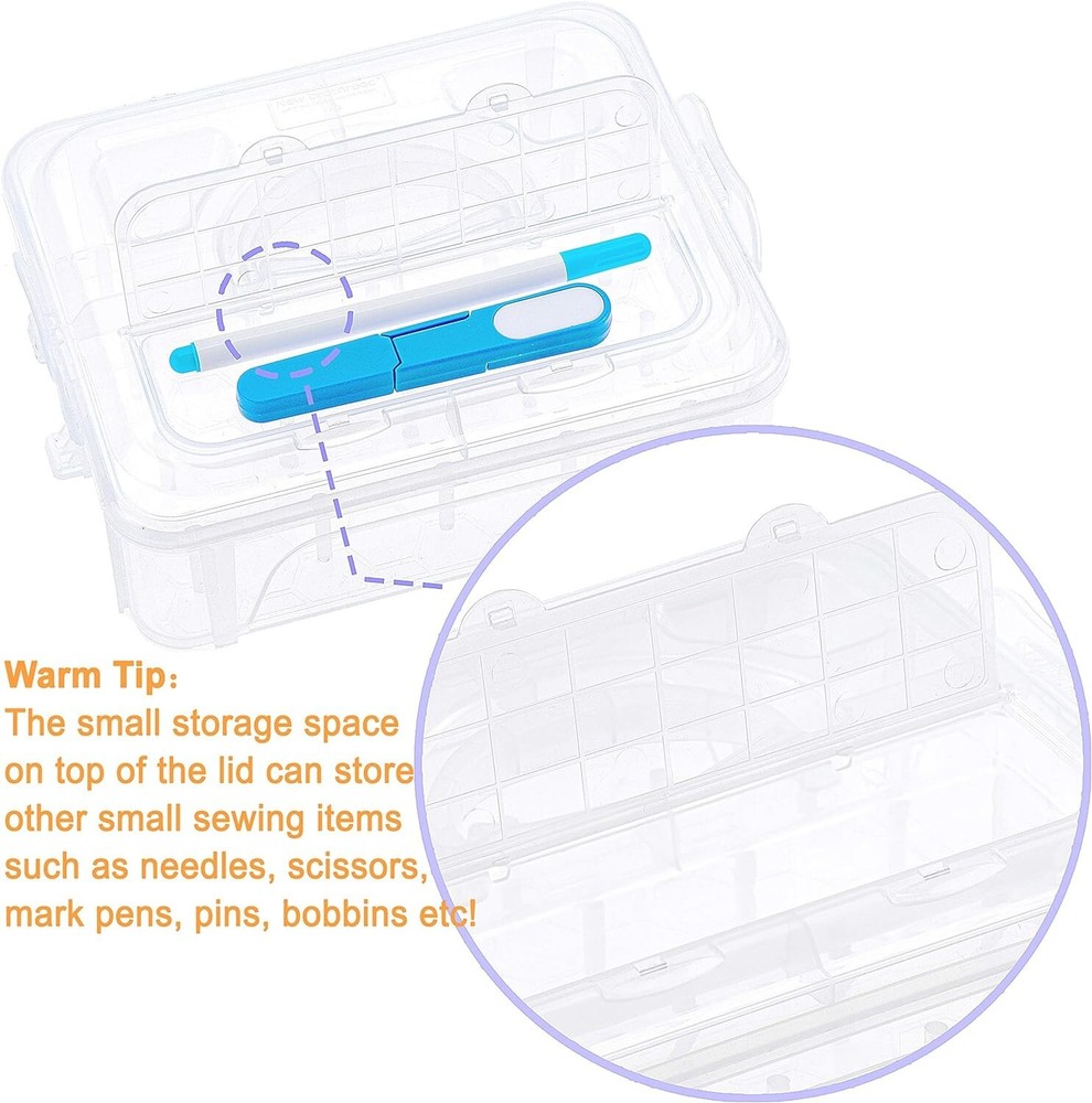 Premium 80-Spool Polyester Embroidery Thread Collection in Clear Storage Box